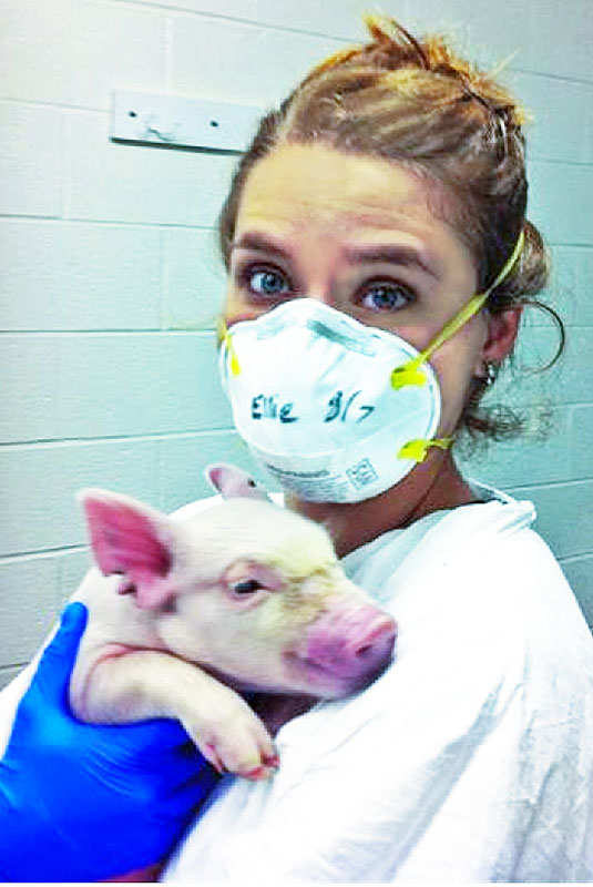 Ellie with pig